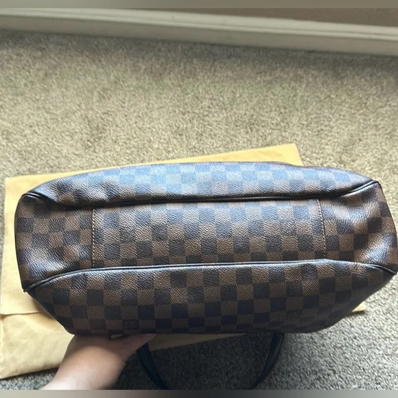 Authentic Louis Vuitton Damier Ebene Evora MM Adjustable Handbag Tote RETIRED - Picture 7 of 16